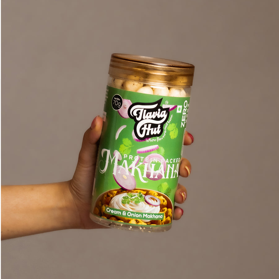 Cream & Onion Makhana I 70 gms Bottle