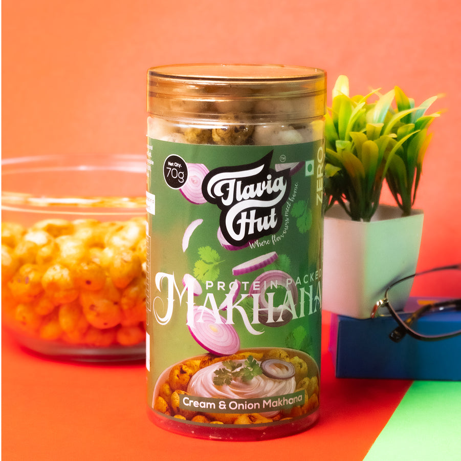 Cream & Onion Makhana I 70 gms Bottle