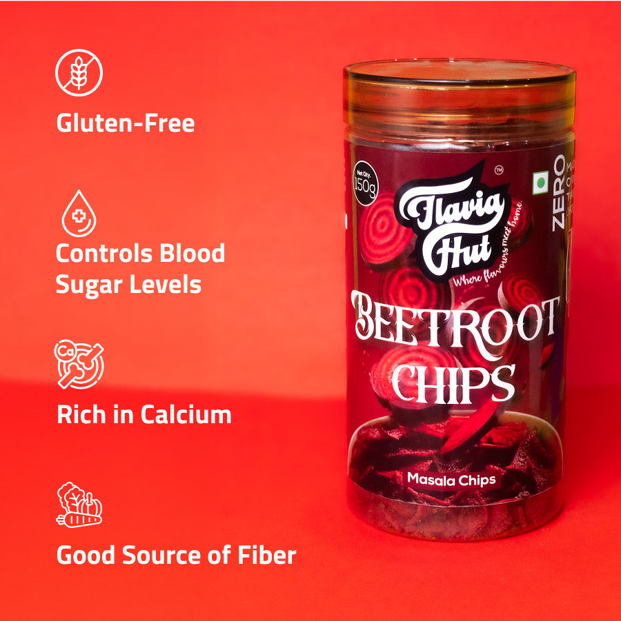 Beetroot Masala Chips | 150 gms Bottle