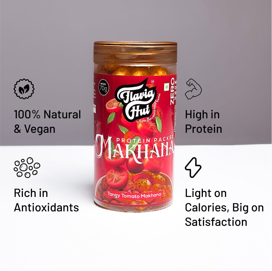 Tangy Tomato Makhana I 70 gms Bottle