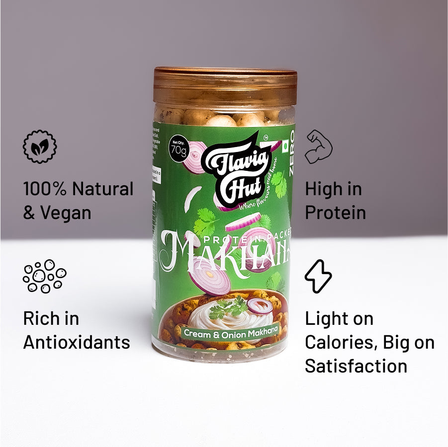 Cream & Onion Makhana I 70 gms Bottle
